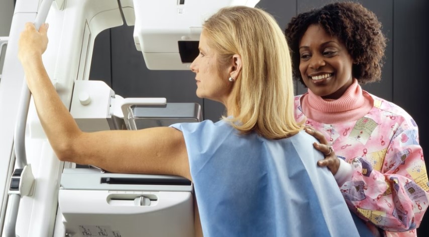 smiling women checking health skin cancer